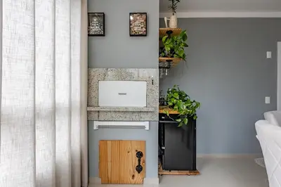 A cozinha ou kitchenette de Apartamento 2 quartos com Spá Expocentro Praias