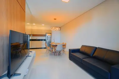 A cozinha ou kitchenette de Apartamento pertinho da Praia de Bombinhas