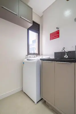 A planta de 060 - Apartamento de dois dormitórios na praia de Bombas