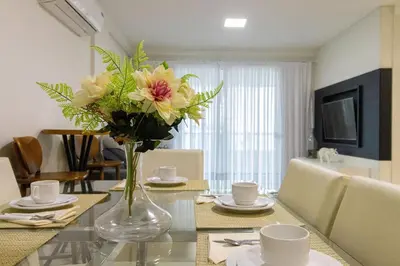 A planta de 136 - Apartamento Vista Mar na Praia de Bombas