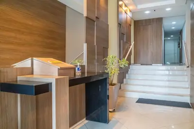 A planta de 136 - Apartamento Vista Mar na Praia de Bombas