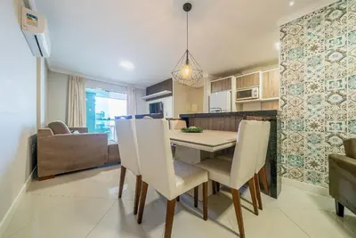 A planta de 140 - Apto vista mar c/ sacada e 3 dormitórios