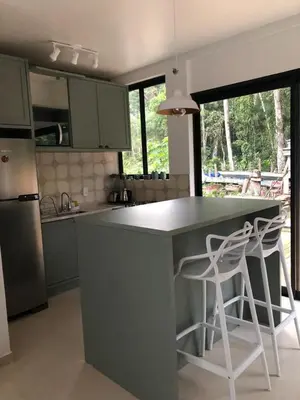 A cozinha ou kitchenette de casa natureza Mariscal