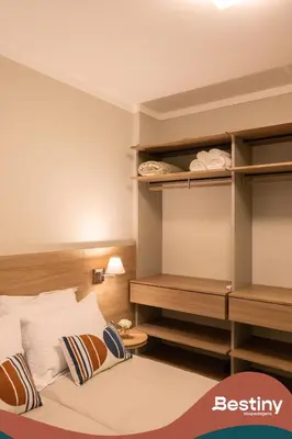 Uma cama ou camas num quarto em Luxo em Mariscal - 2 Suítes