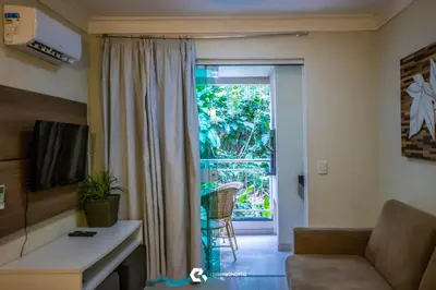 A planta de Flat com Piscina Térmica no Bombinhas Summer Beach