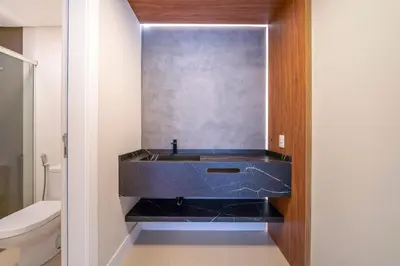 Uma casa de banho em Apartamento 308B – Edifício Boulevard em Bombinhas
