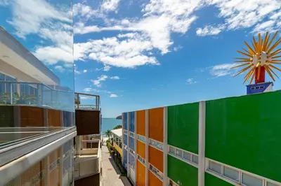 A planta de Amplo Apartamento a 50 metros da Praia de Bombinhas