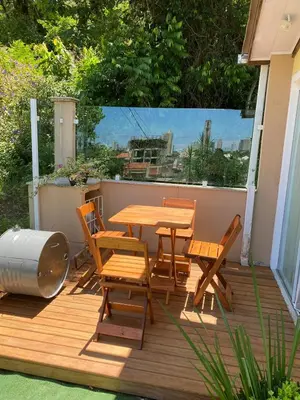 Uma varanda ou terraço em Studio Recanto Beach Itapema