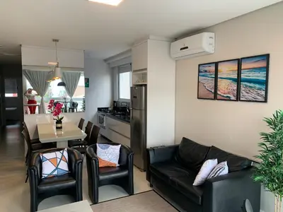 A planta de Excelente apartamento à 200 metros da praia de Palmas