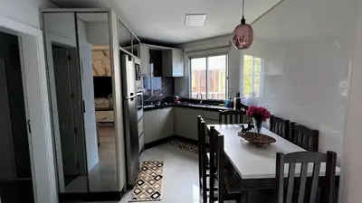 A cozinha ou kitchenette de Duplex Pé na Areia - Vista para o Mar - 08 Pessoas