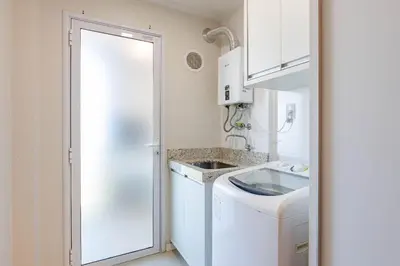 A cozinha ou kitchenette de Apartamento com Vista Mar na Praia do Canto Grande