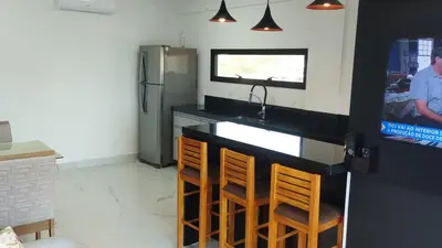A cozinha ou kitchenette de Bombinhas Monserrate